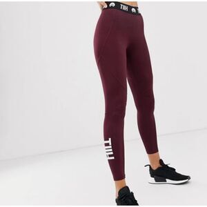 HIIT Burgundy Logo Active Leggings S
